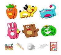 Set Of 6 Sewing Kits For Children, Animal Sewing Craft Kit With Instructions And Plush Felt Materials, D-IY Crafting And Sewing Set Fun And Educational Craft Set, Sew Your Own Felt Animals Craft Kit