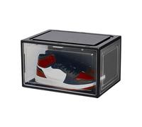 Set of 6 Shoe Boxes Stackable up to Size 47 Storage Box Black Shoe Organizer
