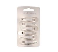 Set of 6 Silver Hair Clips Snap Bendies Sleepies 5cm (2")