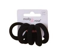 Set of 6 Small Black Soft Jersey Endless Hair Elastics Bobbles Bands Ties