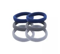Set of 6 Soft Jersey Endless Fabric Elastic Hair Band Bobbles In Grey Shades