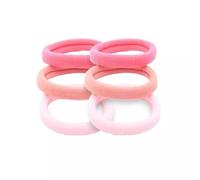 Set of 6 Soft Jersey Endless Fabric Elastic Hair Band Bobbles In Pink Shades