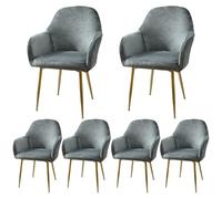 Set of 6 Soft Velvet Dining Chair Covers - Removable High-Back Slipcovers for Rotating Chairs in Light Gray - Ideal for Elegant Dining Room Decor