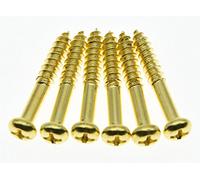 Set of 6 ST Strat Trem Tremolo Bridge Mounting Screws Gold