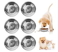 Set of 6 Stainless Steel Cat Bowls, 14 cm Feeding Bowl, Cat Bowl, Cat Water Bowl, Cat Bowl, Cat Bowl Set, Cat Bowls, Cat Plate, Feeding Bowl for Cat Zen and Small Dogs