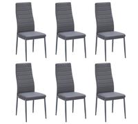 (Set of 6) Stanew Set of 4 Dining Chairs, Modern Dining Chairs, Thick Padded Seats with Metal Legs and Foot Pads,Backrest Set Kitchen Chairs.(Grey)