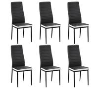 (Set of 6) Stanew Set of 4 Dining Chairs, Thick Padded Seats with Metal Legs and Foot Pads,Backrest Set Kitchen Chairs.(Black and white patchwork)