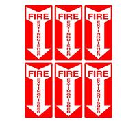 Set of 6 Stickers. Fire Extinguisher Below Signs. Self Adhesive. Each Sticker is 100mm x 200mm.