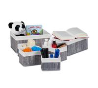 Set of 6 storage baskets Moisture-Resistant Bins Fabric-Covered Containers