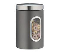 Set of 6 Storage Canisters Jar Window Container Coffee Flour Sugar Holder Grey