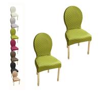 Set of 6 Stretch Oval Round Back Dining Chair Covers Custom Fit for Large/Small Chairs Protective Slipcovers for Dining Room Easy to Clean Du Fabric