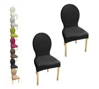 Set of 6 Stretch Oval Round Back Dining Chair Covers - Custom Fit Slipcovers for Small/Large Chairs Protectors for Dining Room Easy to Clean Stylish Home Décor