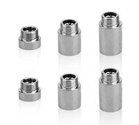 Set of 6 Tap Extension 1/2 Inch, Shower Head Extension Thread Fitting, Stainless Steel Shower Extension Pipe, Half Inch External Thread Interface for Taps, Angle Valves