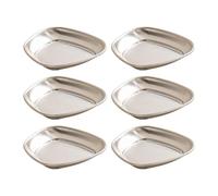 Set of 6 Unique Stainless Steel Miniature Bowls Appetizer Plates Suitable for Sauces and Seasoning with Easy Cleaning Round Seasoning Bowls