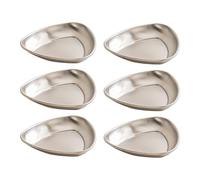 Set of 6 Unique Stainless Steel Miniature Bowls Appetizer Plates Suitable for Sauces and Seasoning with Easy Cleaning Round Seasoning Bowls