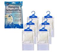 Set Of 6 Unscented Portable Wardrobe Dehumidifier Bags Prevent Damp Mould 210G Hanging Condensation Remover