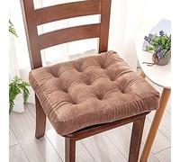 Set of 6 Velvet Seat Cushions for Dining Chairs - Extra Large Square Chair Pads 50x50 cm Washable with Matching Placemats - Black Kitchen Chair Cushion Pads