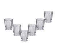 Set of 6 Vintage Luxury Clear Embossed Short Drinking Glass Whiskey Glass Tumblers Wine Goblets Festive Christmas Decor Glassware 340ml Dibor Clear 6 Pack