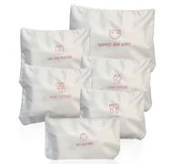 Set of 6 Waterproof Nappy Bag Organiser Zip Pouches - Baby Travel Essentials, Hospital Maternity Bag Accessories, Reusable, Labelled, Wipeable, Durable, babyshower, Mum To Be, Newborn Baby Bags
