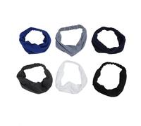 Set of 6 Women's Sports Headbands Black, White, Grey, Navy, Sapphire Blue, Elastic Hair Bands, Sports Headbands, for Yoga, Running