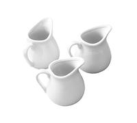 Set of 6 x 90ml Small White Ceramic Serving Jugs - Ideal for Milk, Cream and Serving sauces with Meals