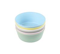 Set of 6 x KALAS Kids' Plastic Bowls, 12cm, Mixed Pastel Colours, Stackable, Dishwasher Safe
