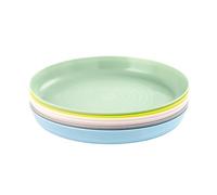 Set of 6 x KALAS Kids' Plastic Plates, 19cm (7.5 Inches), Mixed Pastel Colours, Stackable, Dishwasher Safe