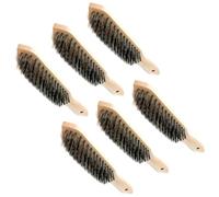 Set of 6 x Wire Brush, Heavy-Duty Handheld Steel Wire Brushes with Wooden Handle - Rust Remover for Metal, Wood, Concrete - Tough Steel Wire Bristles for Paint, Dust, Debris