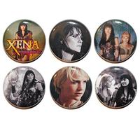 Set of 6 XENA WARRIOR PRINCESS TV Show Button Badges (25mm) - MADE IN UK - by Button Zombie