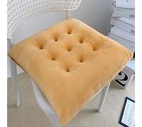 Set of 6 Yellow Seat Cushions for Dining Chairs Anti Deformation Kitchen Chair Pads with Ties Comfortable Cushions for Dining Room and Kitchen Chairs