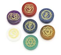 Set of 7 Authentic Natural Chakra Stones - White Quartz, Amethyst, Sodalite, Green Aventurine, Yellow Jade, Tiger Eye and Red Jasper - Healing Crystalry, Meditation, Energy Balance