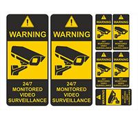 Set of 7 CCTV Warning Laminated Vinyl Security Stickers Home Office Building Shop Taxi Car Minibus Van etc