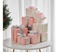 Set of 7 Christmas Decoration Gift Boxes Ornaments Props Presents Parcel Box Set