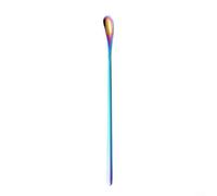 Set of 7 Long Handle Stainless Steel Spoons for Coffee, Milkshakes, and Mixing Drinks for Home and Bars (F)