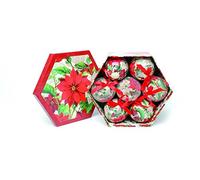 Set of 7 Poinsettia Christmas Tree baubles