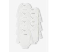 Set of 7 unisex newborn bodysuit week with ENVIE DE FRAISE messages ecru