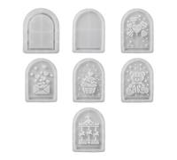 Set of 7 Versatile Silhouettes Silicone Mold Set for Craft Enthusiasts Creating Resin and Gypsum Decorative Base Mold