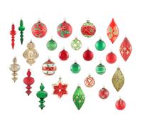 Set of 70 Baubles TWINKLE Glass Red/ Green