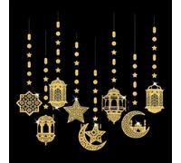 Set Of 8 Acrylic Eid Holiday Decorations Hanging Pendants Set For Indoor And Outdoor Decoration Ornaments Indoor Outdoor Party Decoration