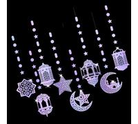 Set Of 8 Acrylic Eid Holiday Decorations Hanging Pendants Set For Indoor And Outdoor Decoration Ornaments Indoor Outdoor Party Decoration