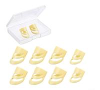 Set of 8 Alaska Guitar Finger Picks with Adjustable Medium and Large Fit, Trim-to-Fit Beige Plectrums for Ukulele, Bass and Acoustic or Electric Guitars,(A:6L+2M)