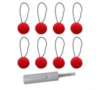 Set of 8 Anti Slip Bed Sheet Clips with Needleless Buckles and Crochet Hook for Fixing Quilts and Duvet Covers Without Sliding (Red)
