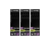 Set of 8 barbless leaders Matrix MXC-1 pole Rig Noir 0,145 mm