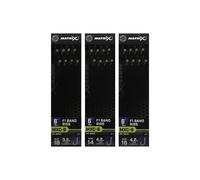 Set of 8 barbless leaders Matrix MXC-6 F1 Band Noir 0,145 mm / 10 cm