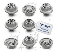 Set of 8 Basket Wheels Dishwasher Wheels Replacement for Bosch 00611475 Siemens 611475 Küppersbusch 436718 Lower Basket Wheels with Roller Holder for Dishwasher Lower Basket