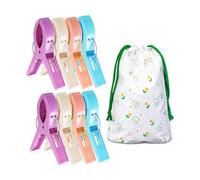 Set of 8 beach towel clips with 1 storage bag, towel clip, lounger clip, sunbed clip, large tack clip, sun lounger towel clip, sunbed pegs for beach towels (4 colors)