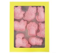 Set of 8 Cat Themed 3D Cookie Cutters for Baking Fun in the Kitchen Use with Dough Pancakes Fruits and Crafty Edible Creations