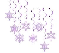 Set of 8 Christmas Snowflakes Swirl Hanging Ornament Swinging Swirl Snowman Christmas Decorations for Holiday