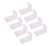 Set of 8 Clear Acrylic Bookends | L Shaped Book Supports for Home Office Library | 3 metersm Thick Transparent Organizers for Books Magazines Files | Stylish Desktop Shelf