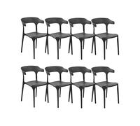 Set of 8 Dining Chairs GUBBIO Black